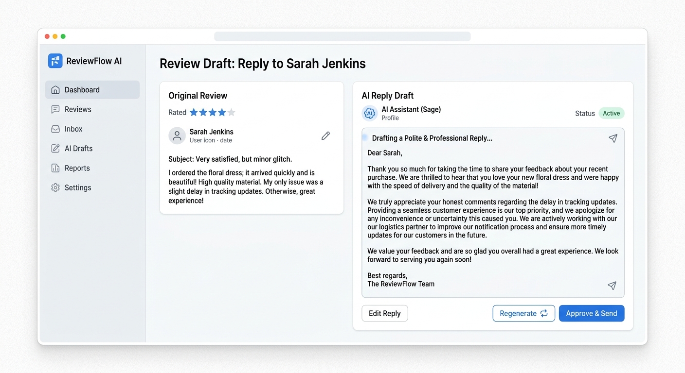 AI Review Response Interface